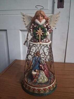 Jim Shore Heartwood Creek Angel Nativity Figurine With Wire Frame Hand-Painted R